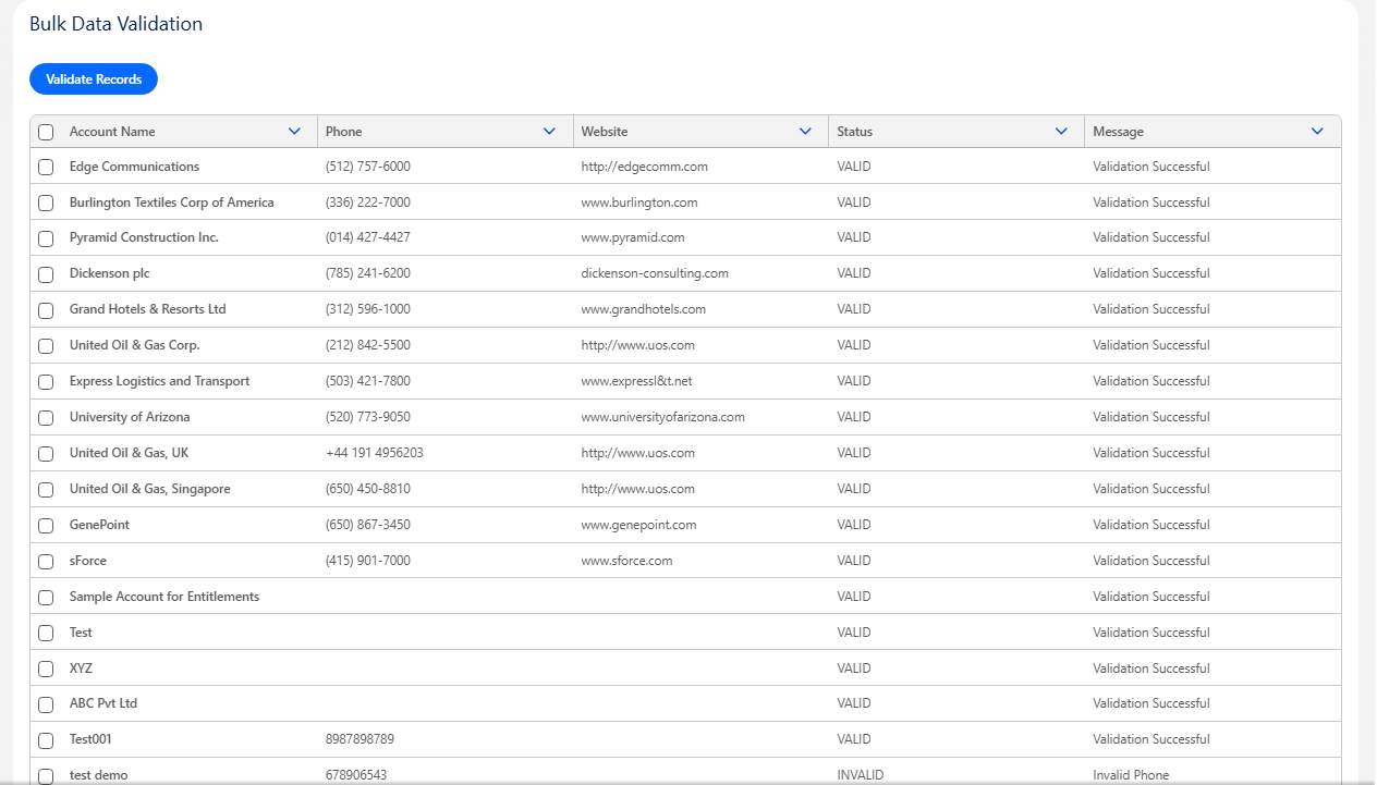 Bulk Data Validation Step 1