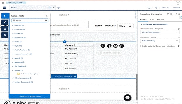 Configuring Agentforce on a B2B Commerce Community Page Step 5