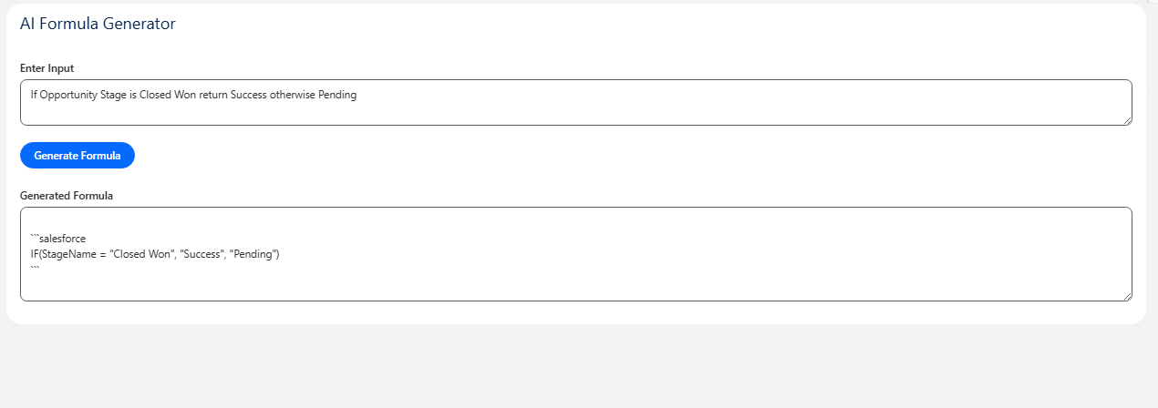 Formula Generator Step 1