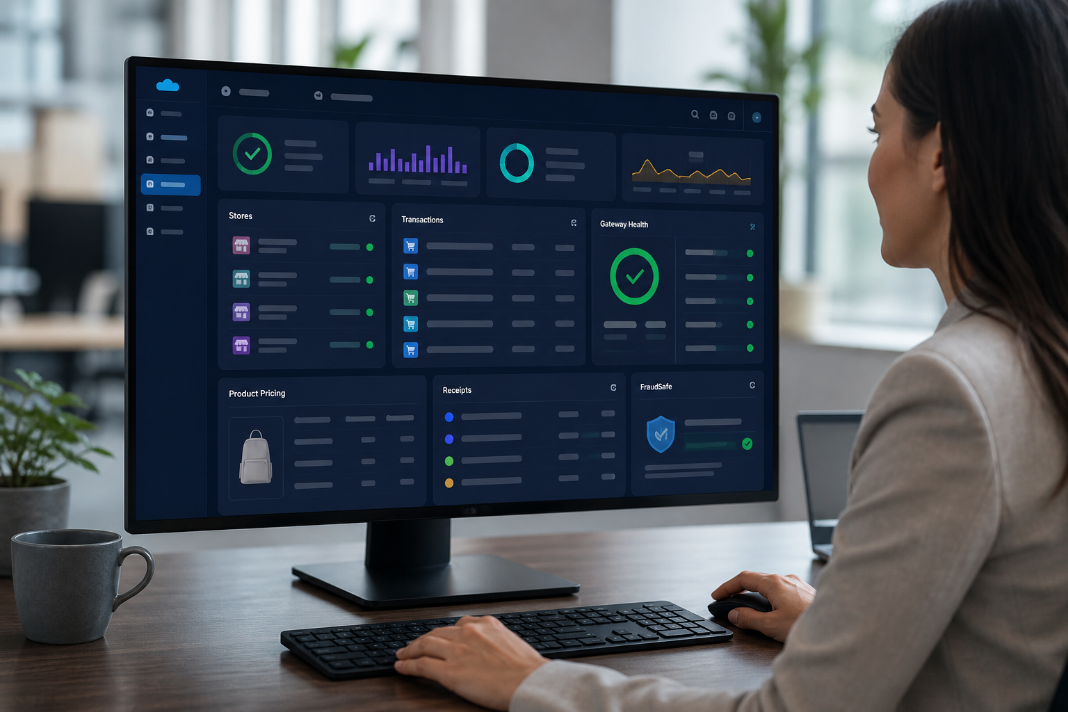 Payment operations specialist monitoring secure ecommerce transactions